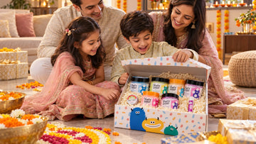 Kids in festive clothes opening The Grand Gesture — 7-Piece Gift Set · Boys from Dirty Good on Diwali