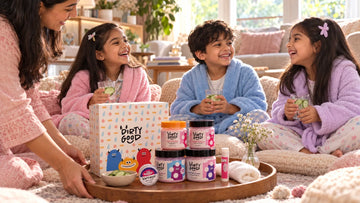 Kids in robes at a pamper afternoon with The Complete — 6-Piece Gift Set · Girls from Dirty Good
