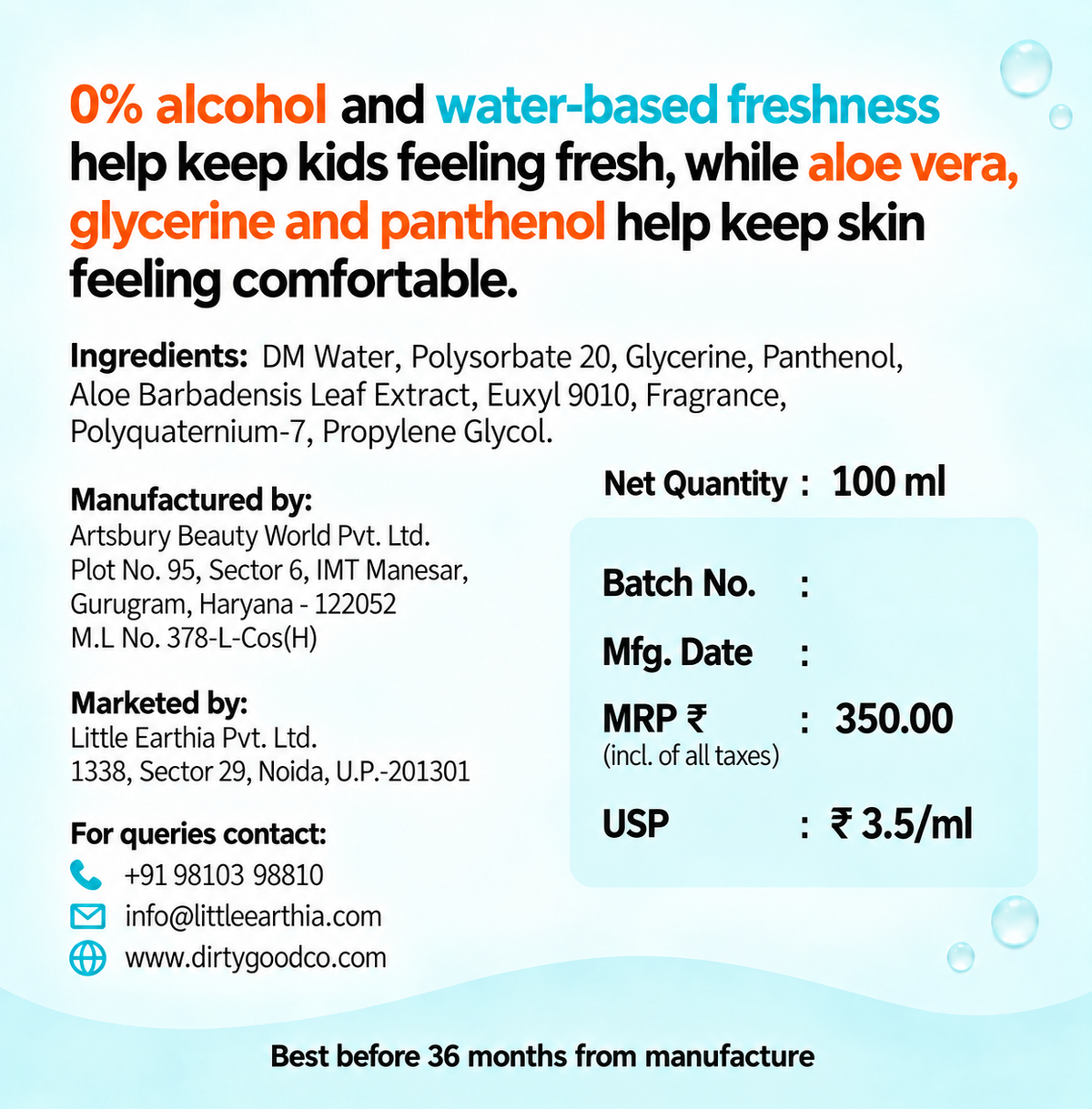 Ocean Mist Kids Body Mist