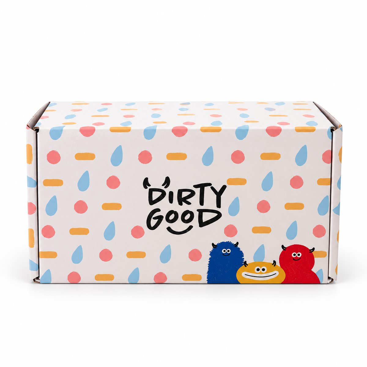 Small Box, a closed Dirty Good gift box with monster characters