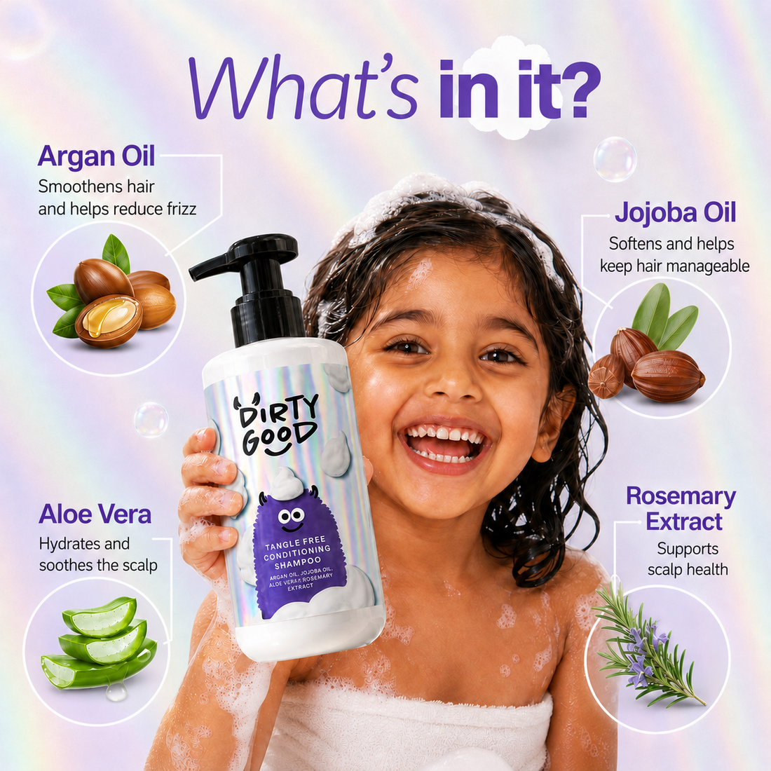Tangle Free Conditioning Shampoo | Detangling Hair Wash for Kids