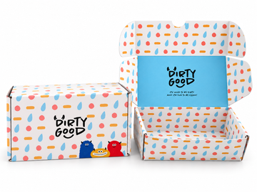 Small Box: Dirty Good gift box open and closed
